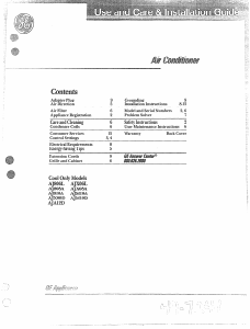 Manual GE AJ808AHV3 Air Conditioner