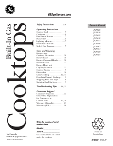 Mode d’emploi GE JGP975BEK1BB Table de cuisson