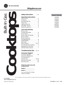 Mode d’emploi GE JGP970BEK2BB Table de cuisson