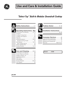 Handleiding GE JP389BD1BBC Kookplaat