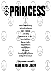 Bedienungsanleitung Princess 201968 Zitruspresse
