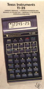 Manual Texas Instruments TI-25 Calculator