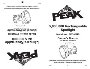 Manual de uso Peak PKC05MB Linterna