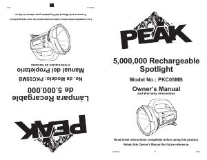 Handleiding Peak PKC05MB Zaklamp