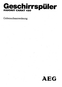 Bedienungsanleitung AEG FAVCARAT 420 Geschirrspüler