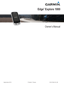 Manual Garmin Edge Explore 1000 Cycling Computer