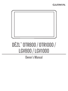 Manual Garmin dezl OTR800 Car Navigation