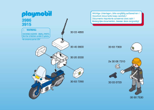 Kullanım kılavuzu Playmobil set 3915 Police Motosiklet