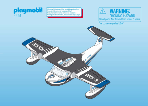 Kullanım kılavuzu Playmobil set 4445 Police Deniz uçağı