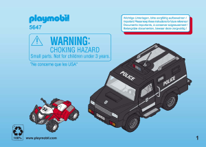 Manual de uso Playmobil set 5647 Police Set fuerzas especiales de policía