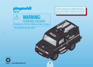 Manual Playmobil set 5974 Police Tactical unit car