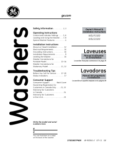 Bedienungsanleitung GE WSLP1500H1WW Waschmaschine