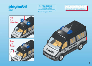 Handleiding Playmobil set 6043 Police Politie celwagen met licht en geluid