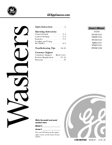 Handleiding GE WWSE6260B0CC Wasmachine