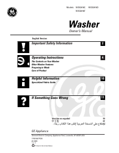 Manual GE WISQ416DT7WW Washing Machine