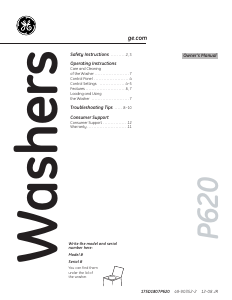 Handleiding GE WHRE5550K3WW Wasmachine