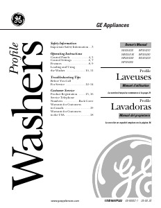 Manual de uso GE WPSE5290A0WW Lavadora