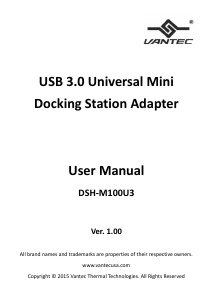 Bruksanvisning Vantec DSH-M100U3 HDMI-adapter