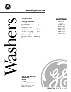 Handleiding GE S5100D1WW Wasmachine
