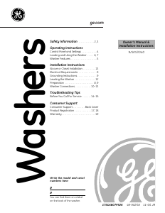 Handleiding GE WSKS3040F0WW Wasmachine