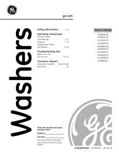Manual GE WHDRR418E5WW Washing Machine