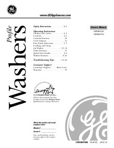 Handleiding GE WPRB9250D0CC Wasmachine