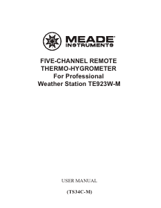 Handleiding Meade TS34C-M Weerstation
