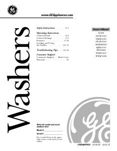 Handleiding GE WWSE5200B1WW Wasmachine