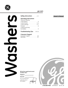 Manual GE WCSR2090G1WW Washing Machine