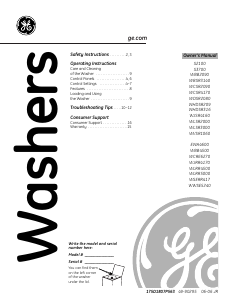Handleiding GE WLRR5000G1WW Wasmachine