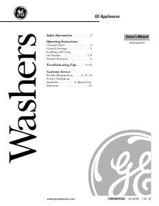 Handleiding GE WNCD2050A2WC Wasmachine