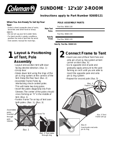 Manual Coleman Sundome 12x10 Tent