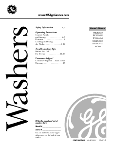 Handleiding GE WCSR2080B2CC Wasmachine