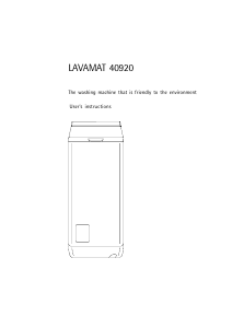 Manual AEG LAV40920 Washing Machine