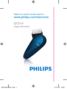 Kullanım kılavuzu Philips QC5510 Saç kesme makinesi