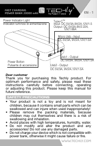Manuale Techly I-CHARGE-2000020W Caricatore portatile