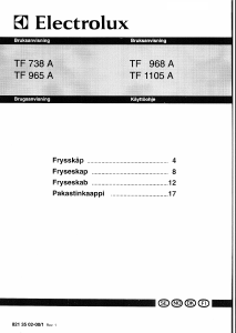 Bruksanvisning Electrolux TF968A Frys