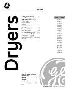 Handleiding GE DBSR453GA2WW Wasdroger
