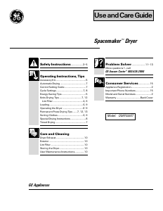 Handleiding GE DSKP233EW1WH Wasdroger