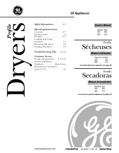 Manual de uso GE DPXR483EA1AA Secadora