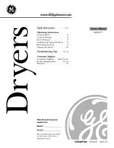 Handleiding GE DDSS475EA0WW Wasdroger
