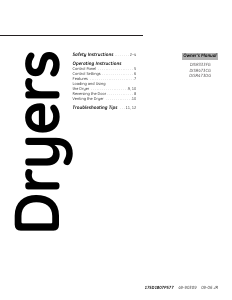 Manual de uso GE DISR333FG2WW Secadora