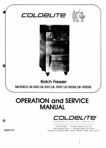 Bruksanvisning Coldelite LB-250 Frys