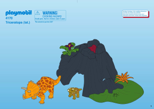Handleiding Playmobil set 4170 Adventure Triceratops met baby