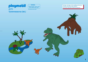 Handleiding Playmobil set 4171 Adventure T-Rex met velociraptors