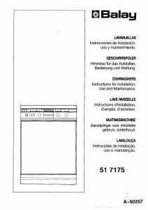 Manual de uso Balay V4520 Lavavajillas