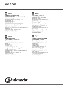 Manual Bauknecht GCI 4772 IN Dishwasher