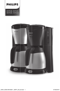 Bedienungsanleitung Philips HD7548 Cafe Gaia Kaffeemaschine