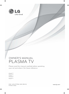 Manual de uso LG 50PM9700 Televisor de plasma