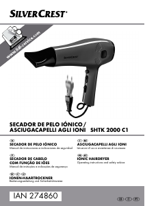 Manual SilverCrest IAN 274860 Secador de cabelo